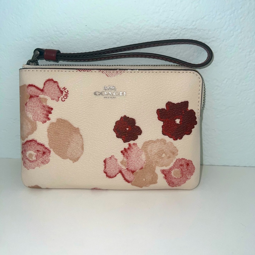 COACH floral wristlet